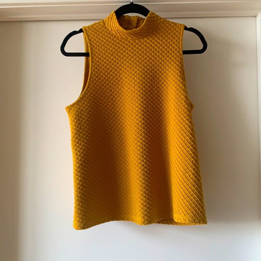 Anthropologie Mock Tank Top, Medium, Mustard